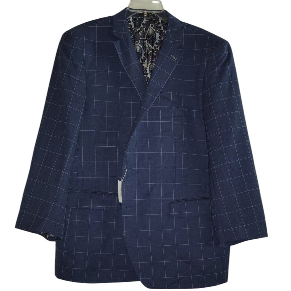 Indochino. Men's Navy Blue Plaid Dress Blazer